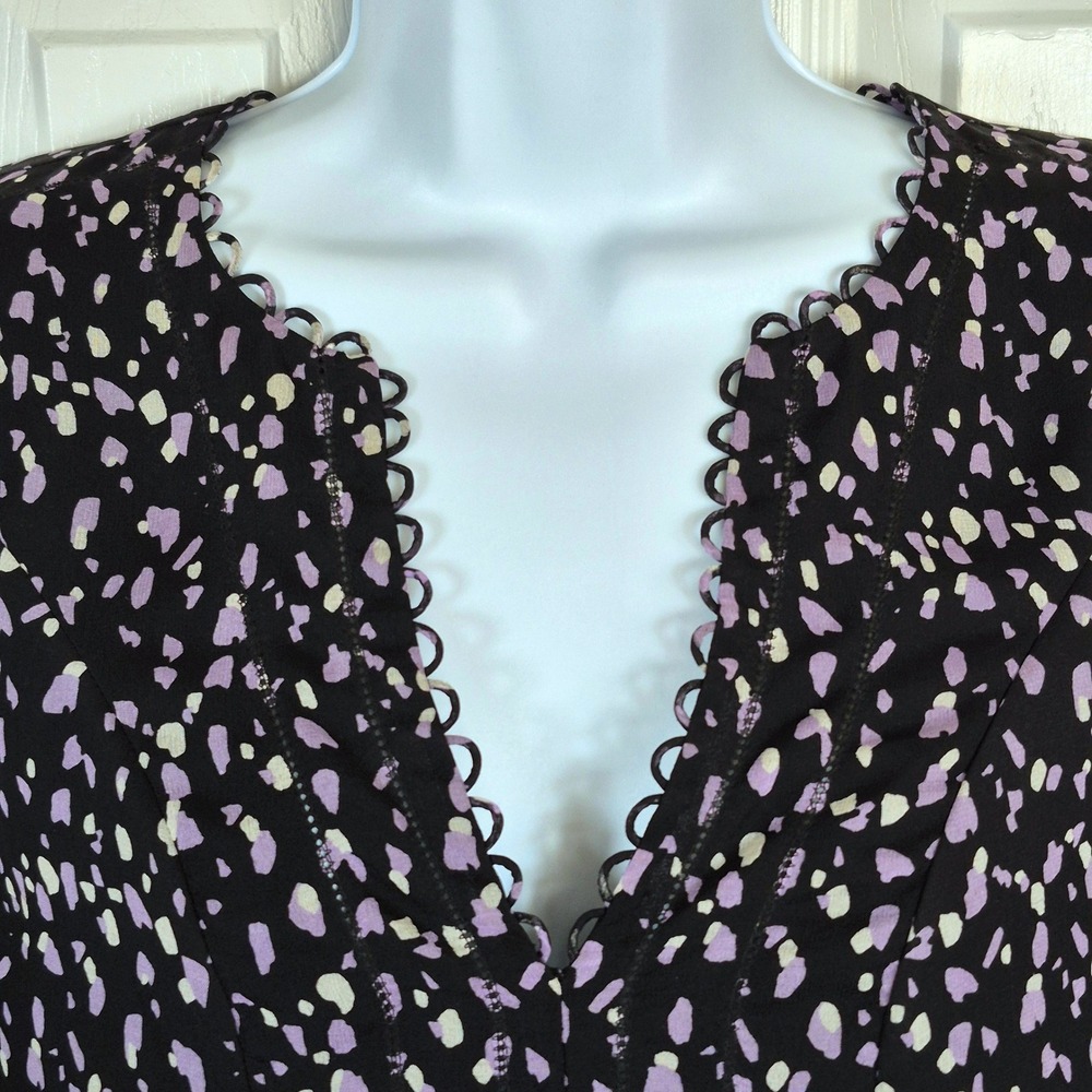 Diane Von‎ Furstenburg black Aria chiffon silk dress women's 0 - Picture 8 of 16